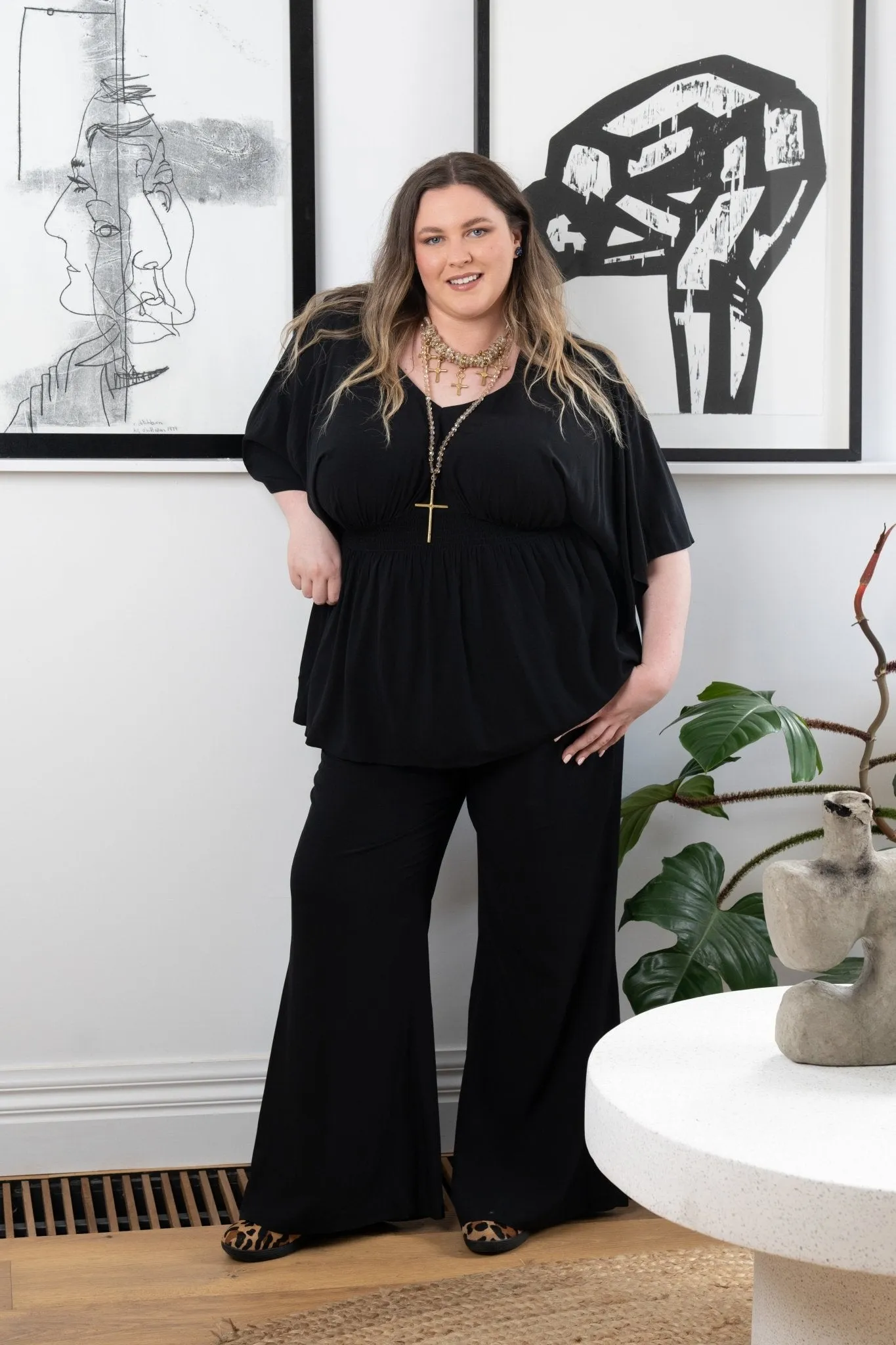 'ADORE' Palazzo Pant - Black