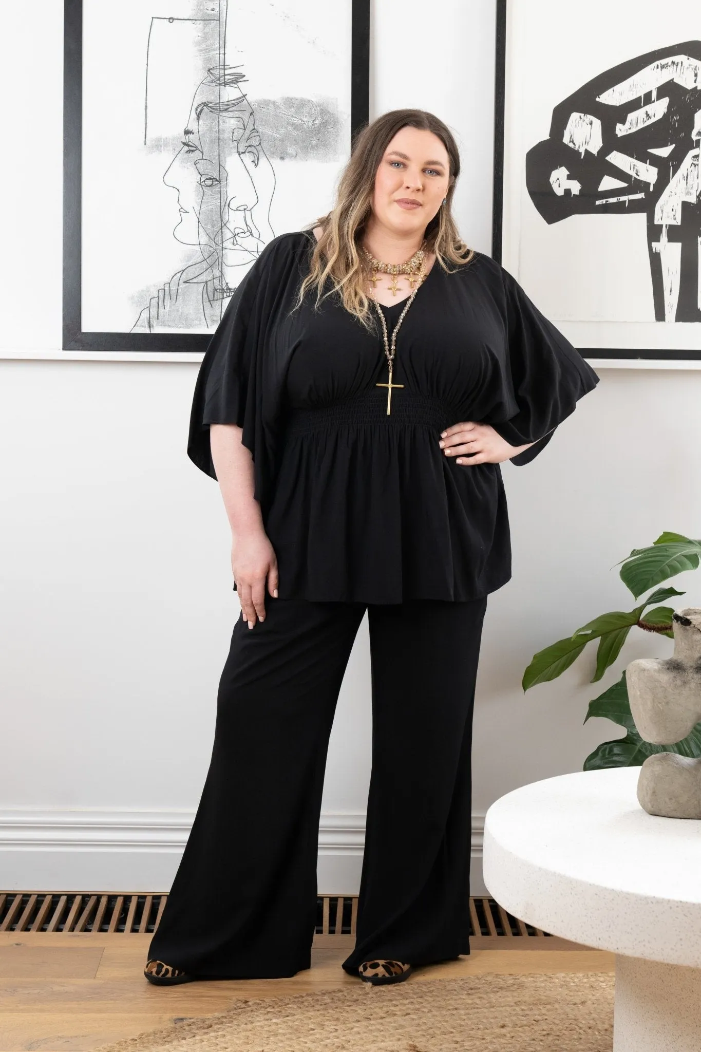 'ADORE' Palazzo Pant - Black