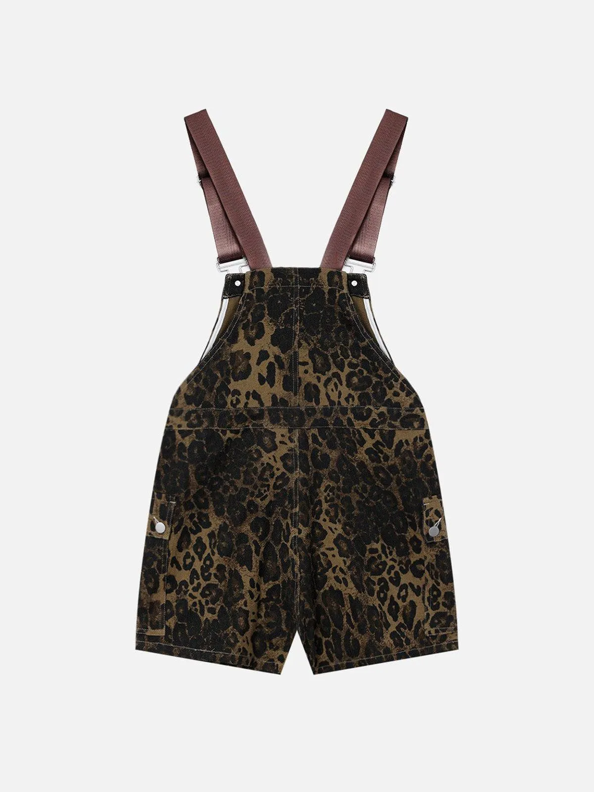 Aelfric Eden Leopard Print Overall Shorts