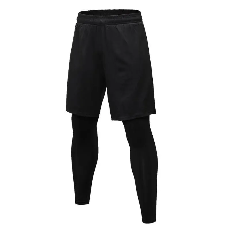 Aidase Men's Running Pants Compression Sport Tights 2 In 1 Quick Dry Fitness Gym Leggings Male Sportswear Workout Training Bottoms