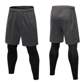 Aidase Men's Running Pants Compression Sport Tights 2 In 1 Quick Dry Fitness Gym Leggings Male Sportswear Workout Training Bottoms