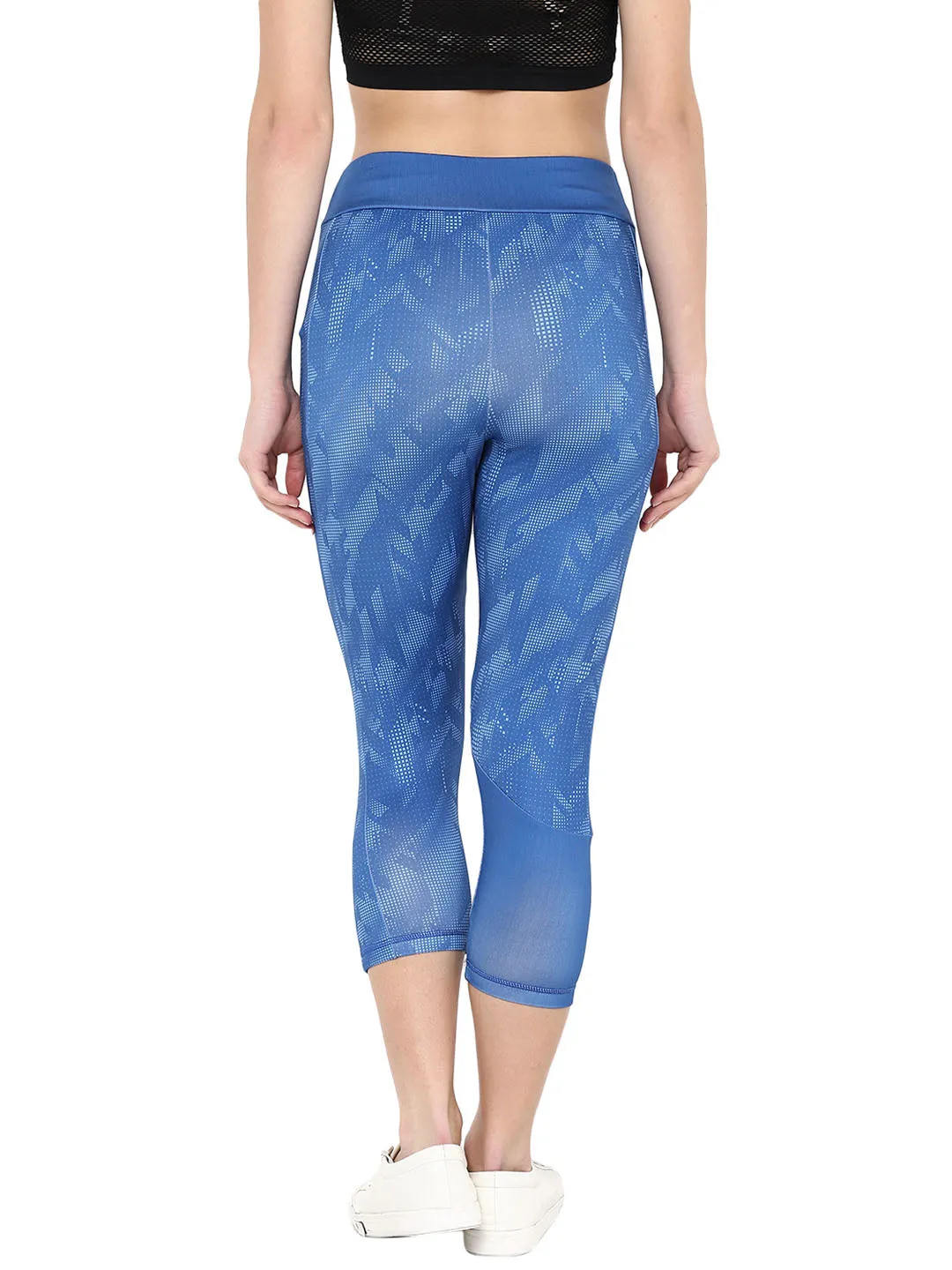 Alcis Women Printed Navy Blue Tights
