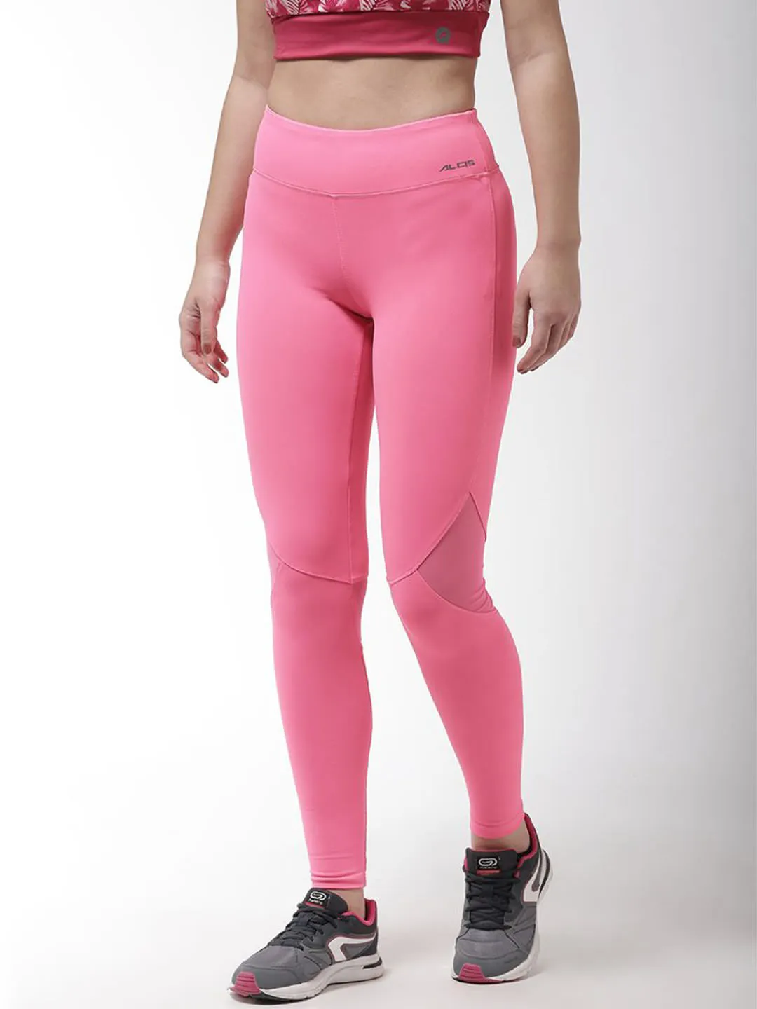 Alcis Women Solid Pink Tights