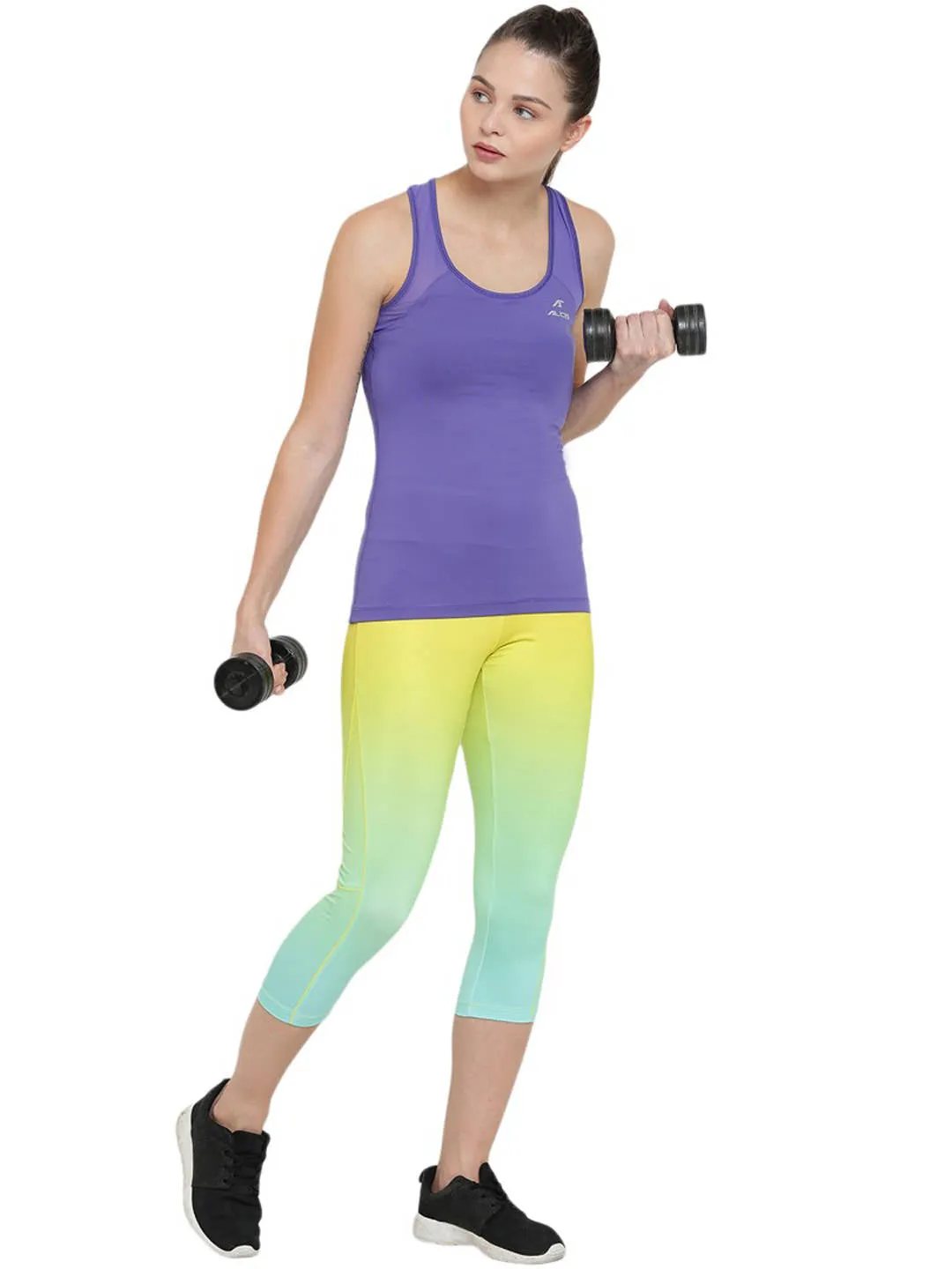 Alcis Yellow & Sea Green Tights ALWPA144432