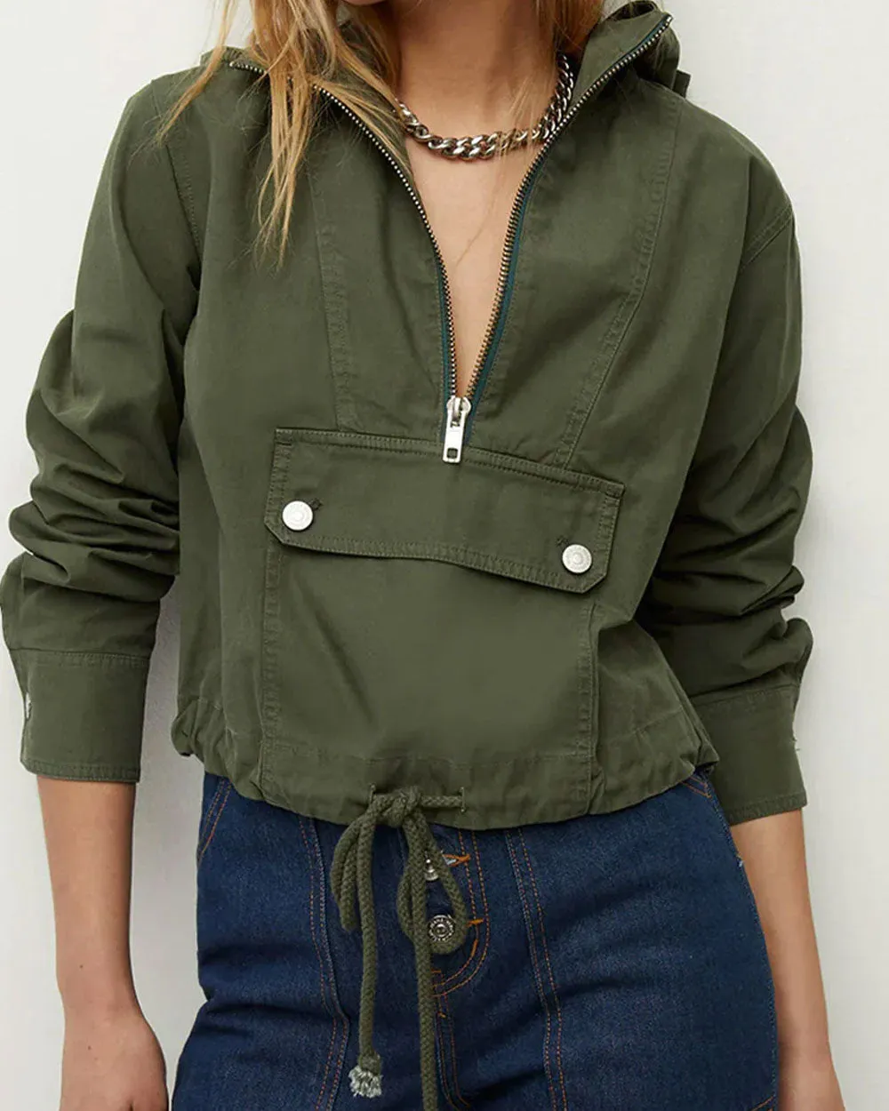 Army Green Kaeli Pullover Jacket