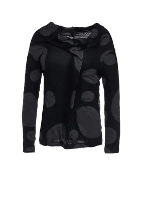 B SIDE DOT DRAPED HIGH NECK PO