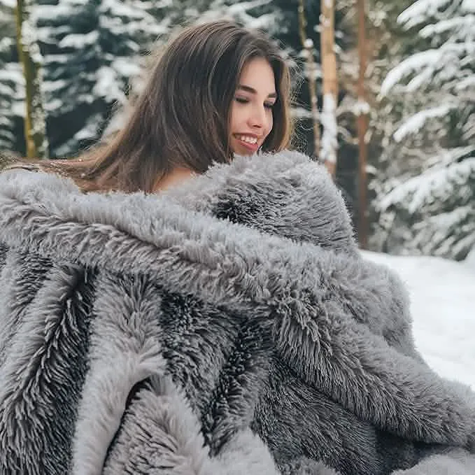 Bedsure Fuzzy Faux Fur Blanket