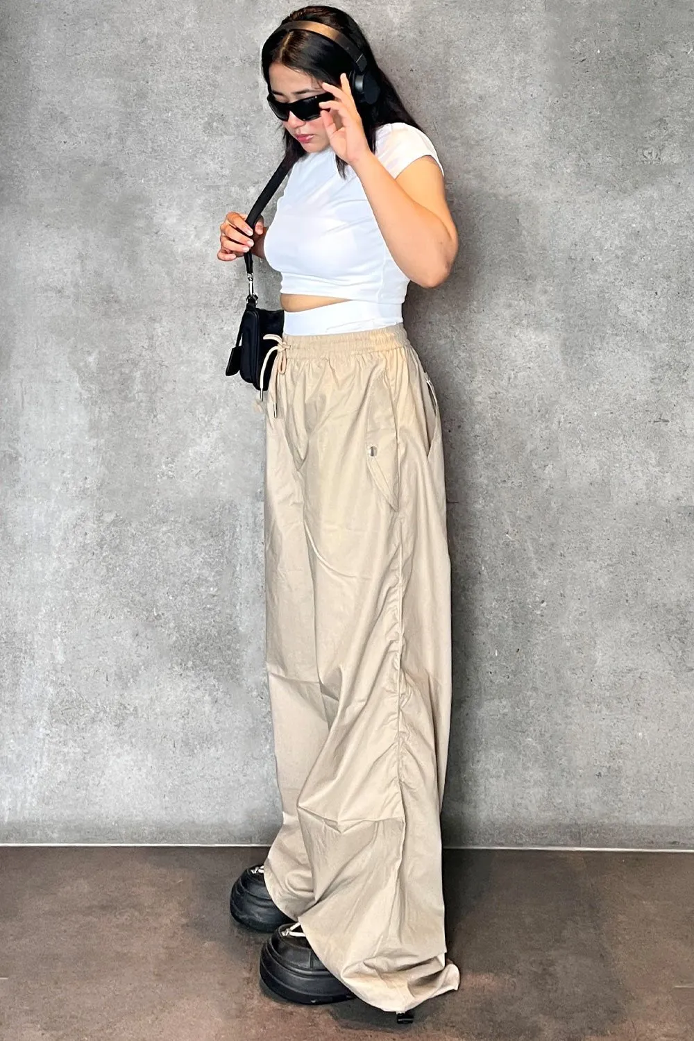 Beige Flared Pants