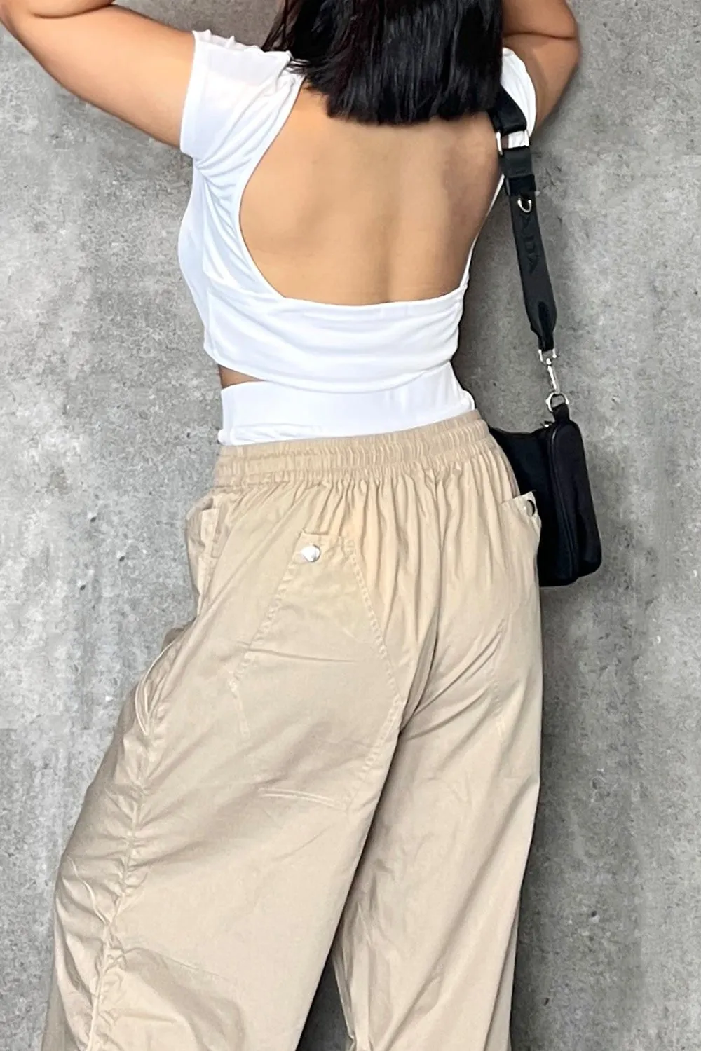 Beige Flared Pants