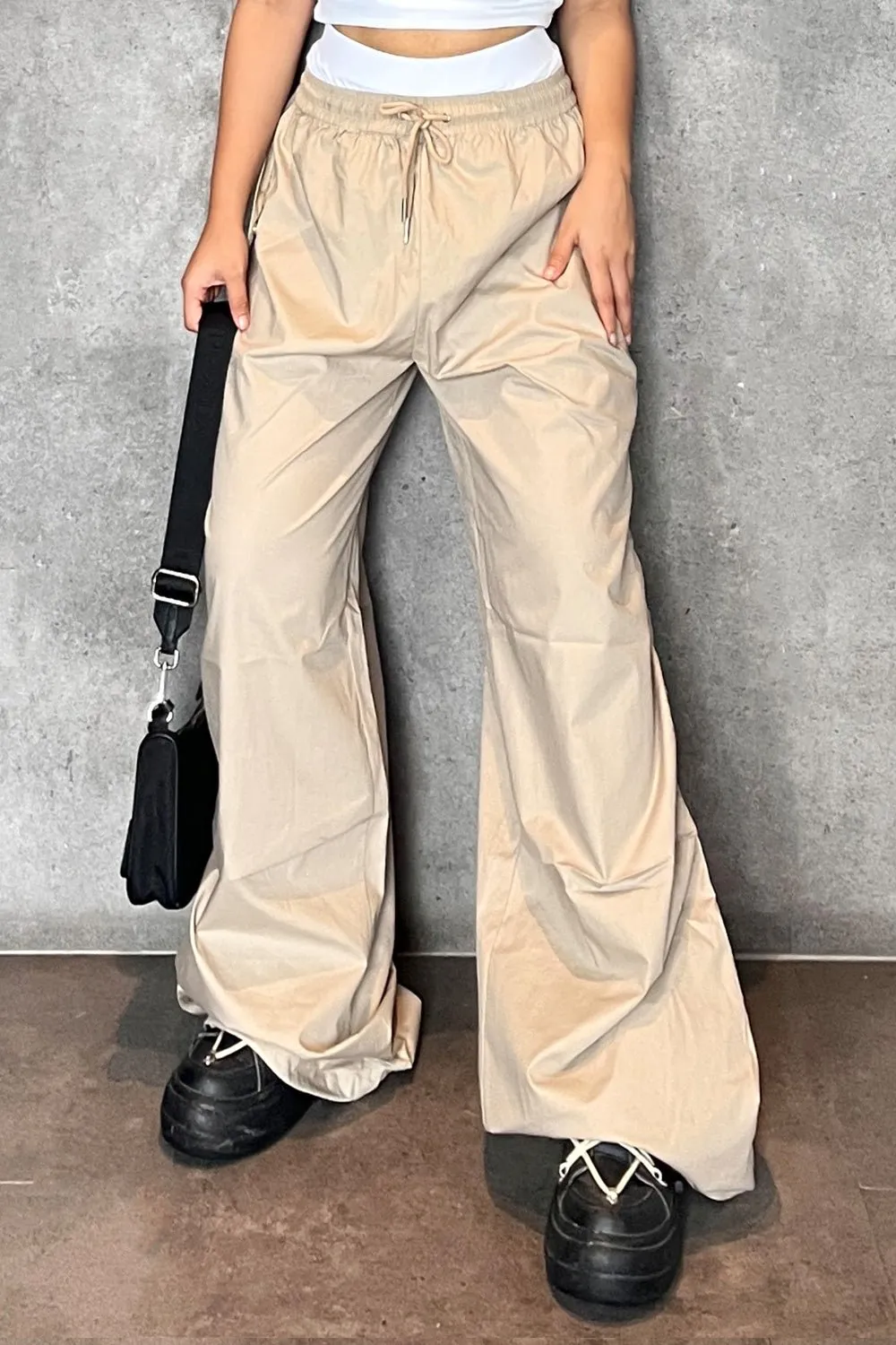 Beige Flared Pants