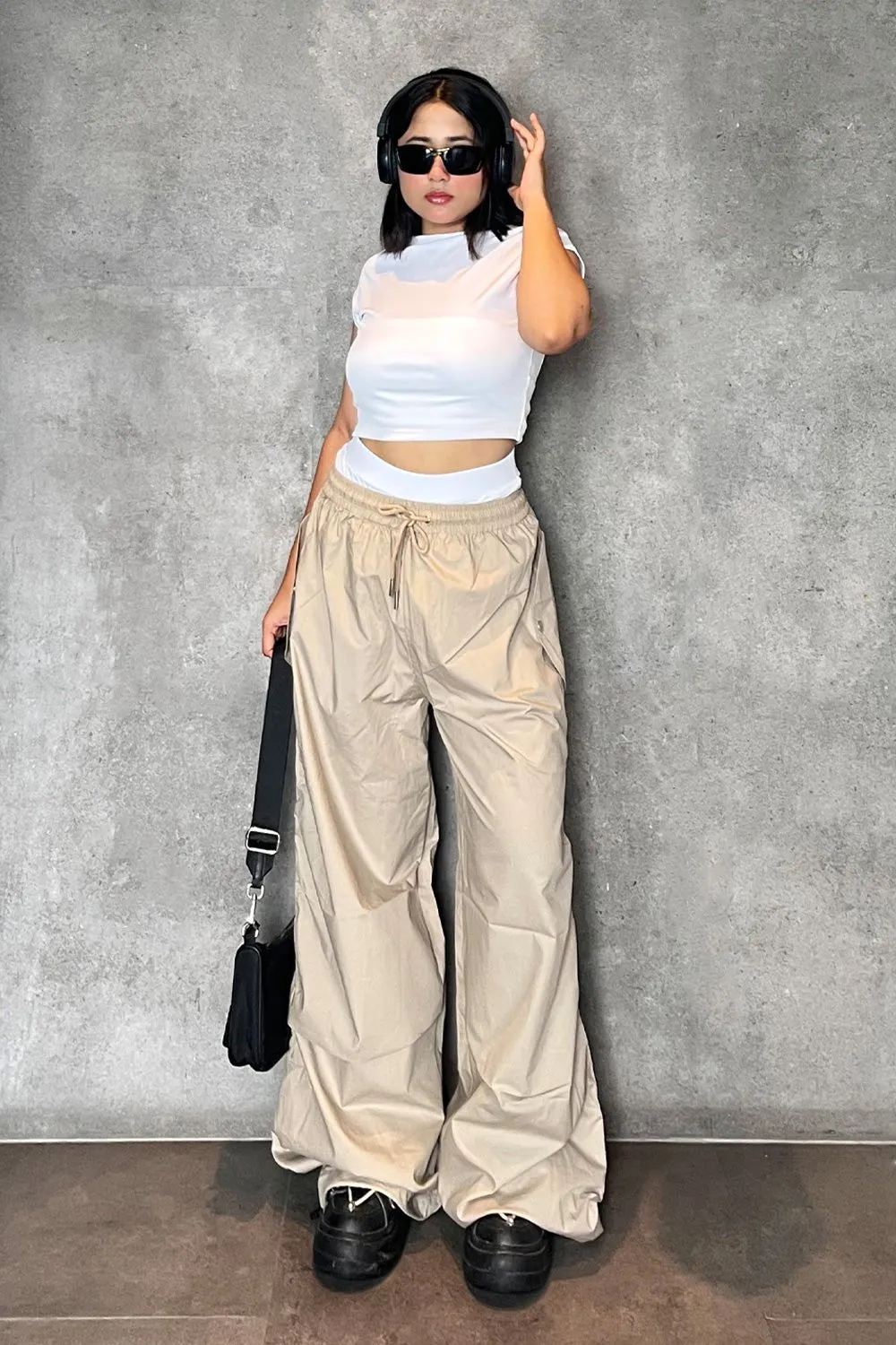 Beige Flared Pants