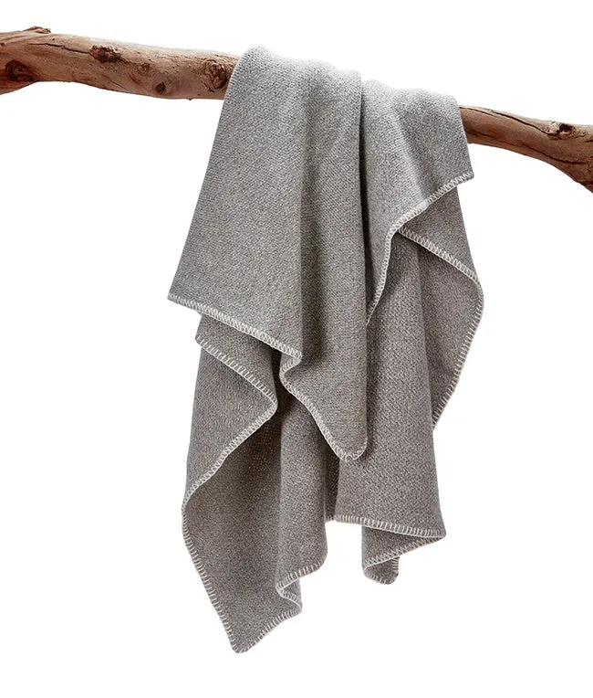 Blanket Stitch Baby Blanket-Natural