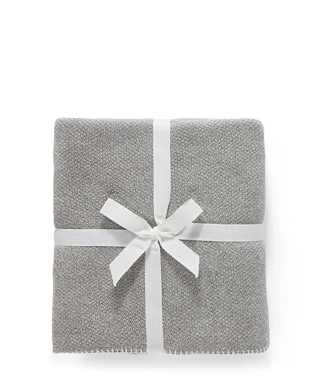 Blanket Stitch Baby Blanket-Natural
