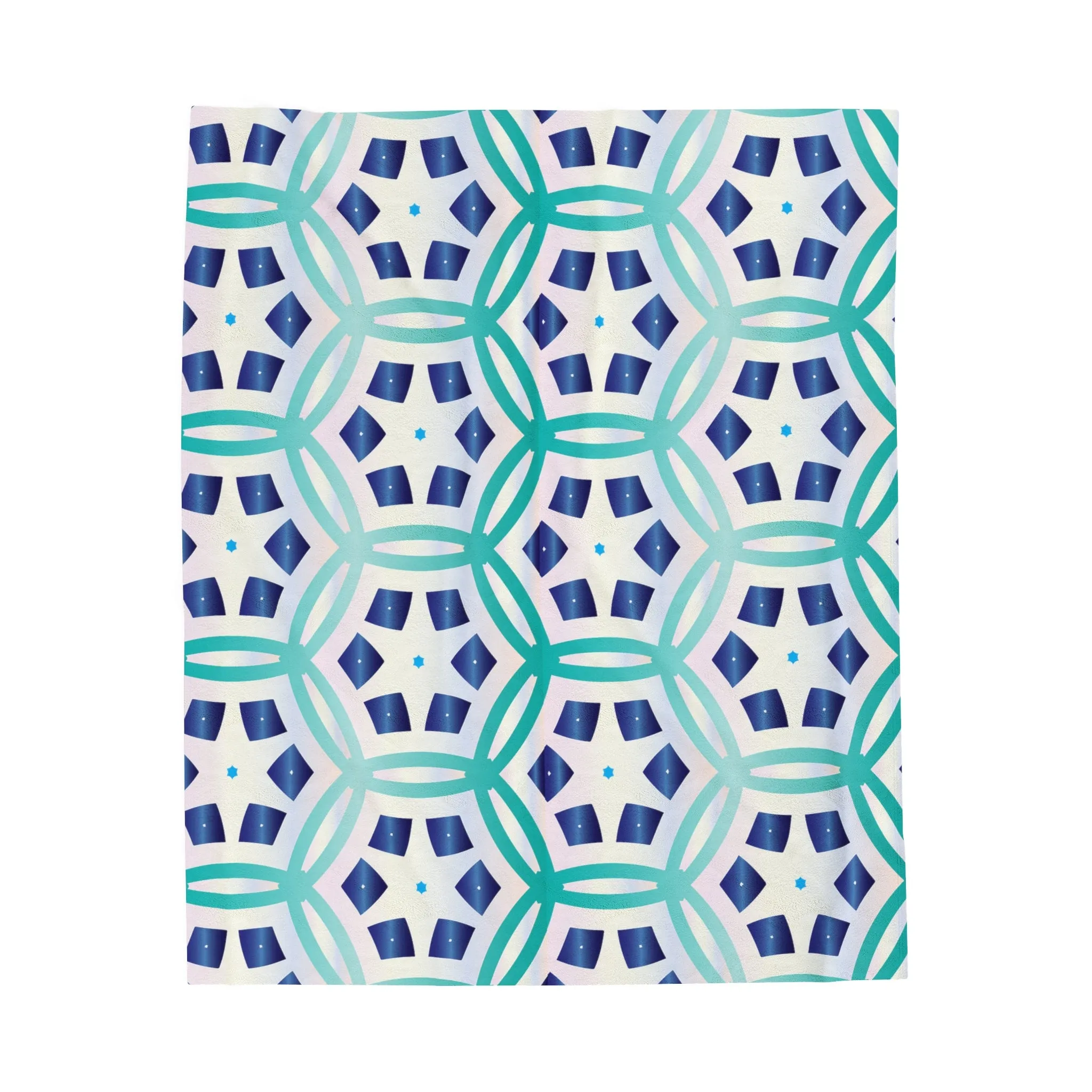 Blue Hexagon Velveteen Plush Blanket