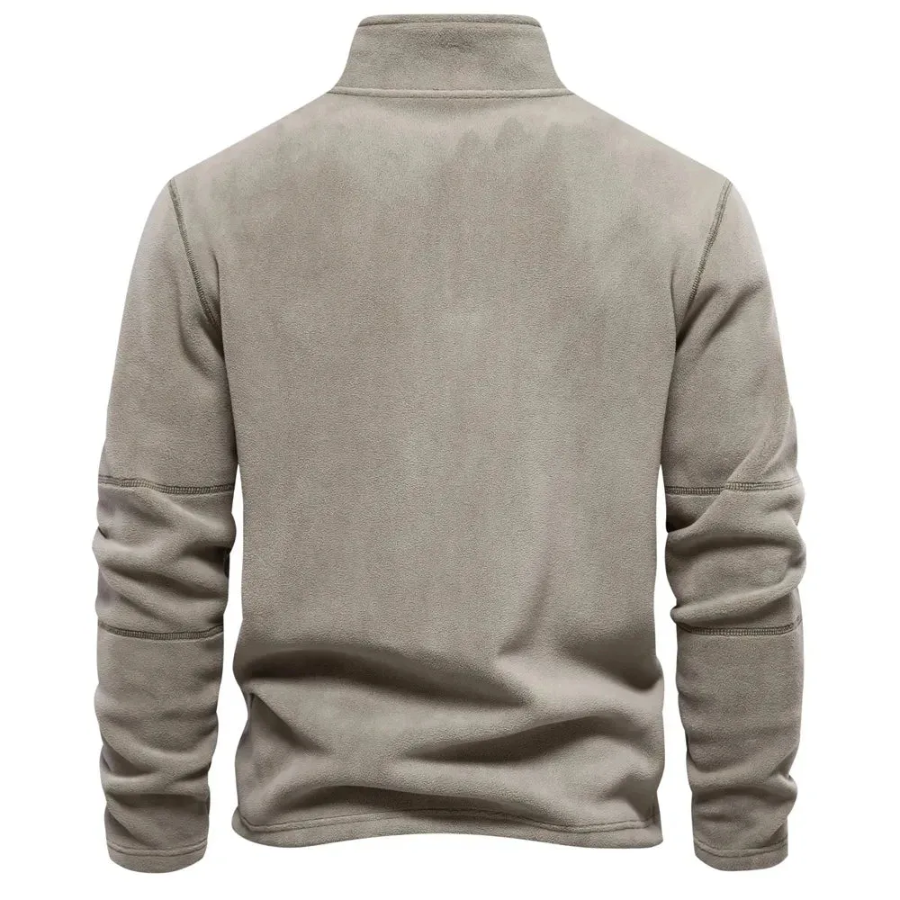 Brunello Fleece Troyer | Premium Casual Fleece-Pullover mit Reißverschluss und Kragen
