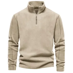 Brunello Fleece Troyer | Premium Casual Fleece-Pullover mit Reißverschluss und Kragen