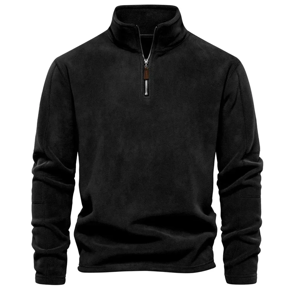 Brunello Fleece Troyer | Premium Casual Fleece-Pullover mit Reißverschluss und Kragen