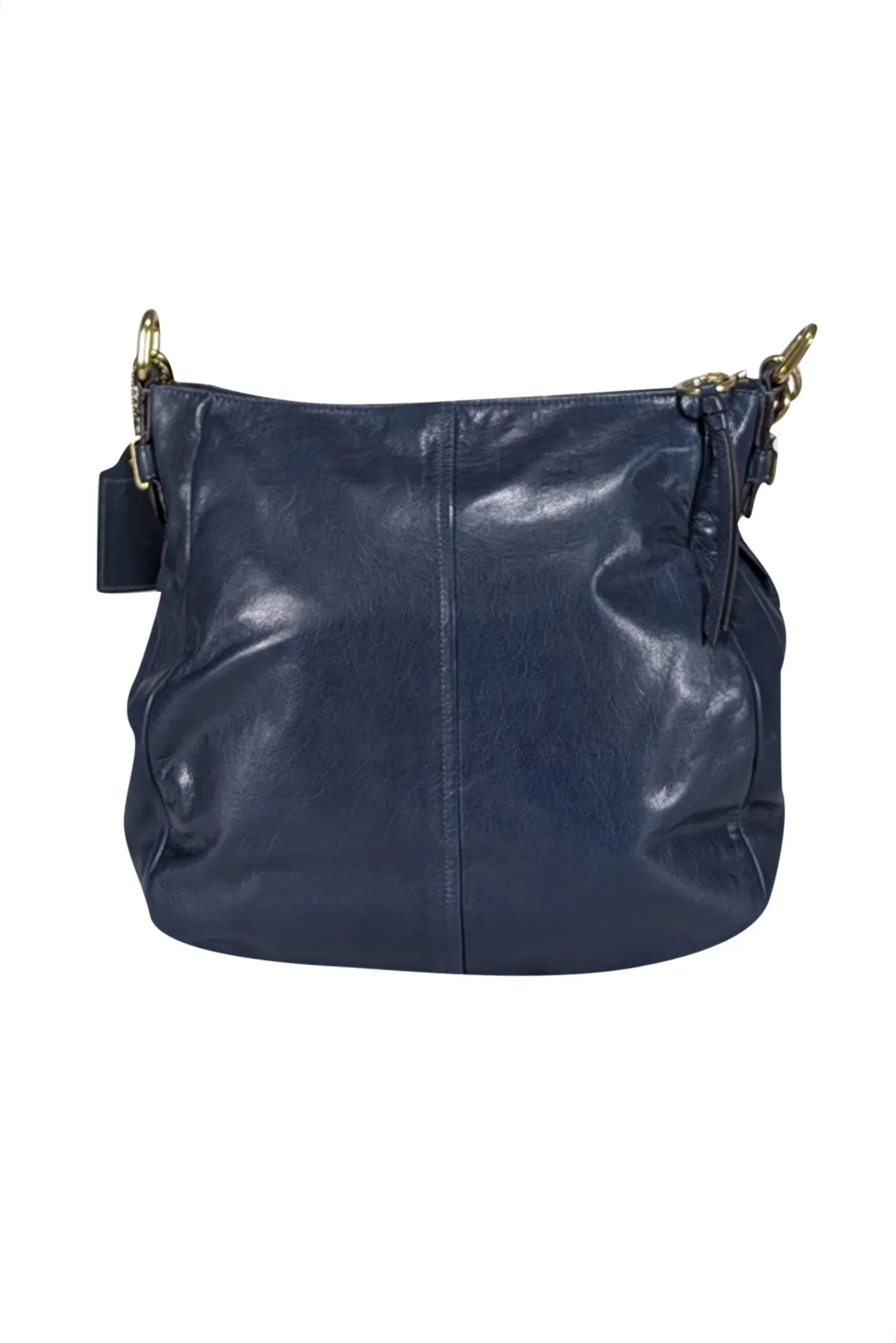 Coach - Navy Blue Leather Hobo Shoulder Bag