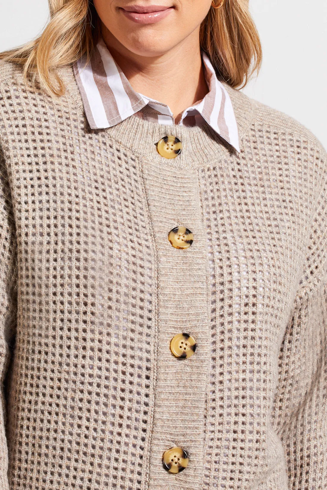 Crew Neck Sweater Cardigan