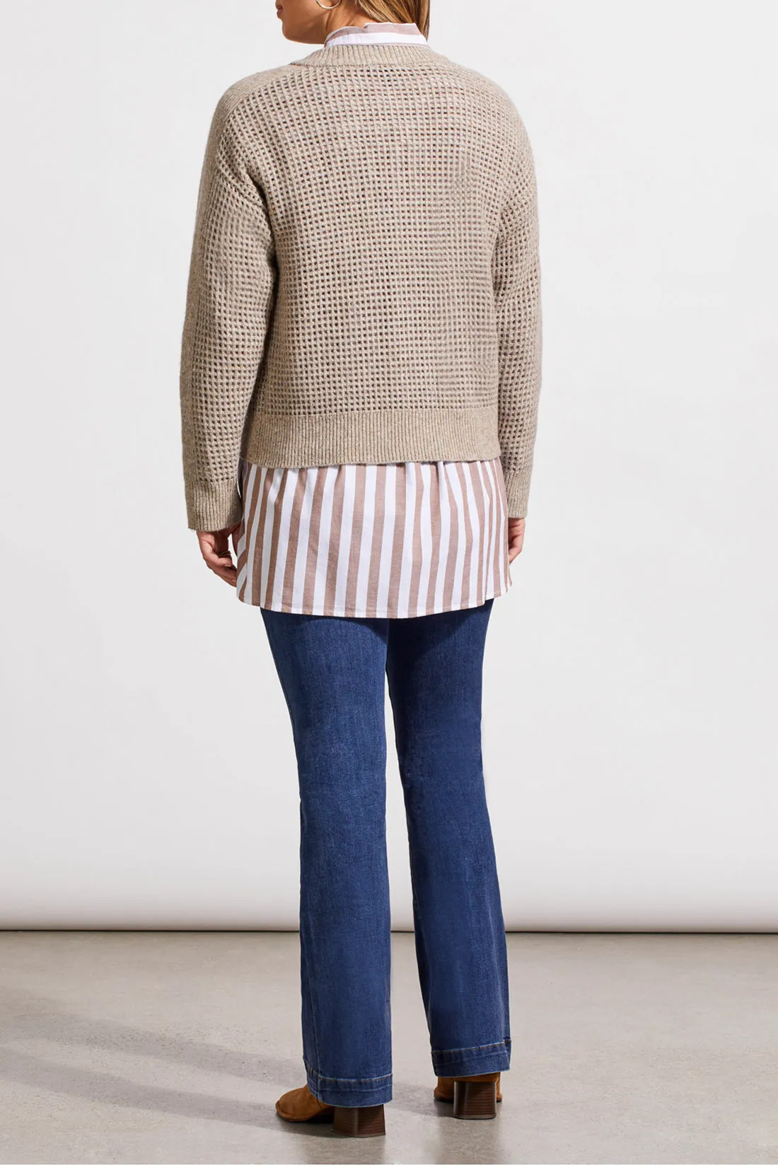 Crew Neck Sweater Cardigan