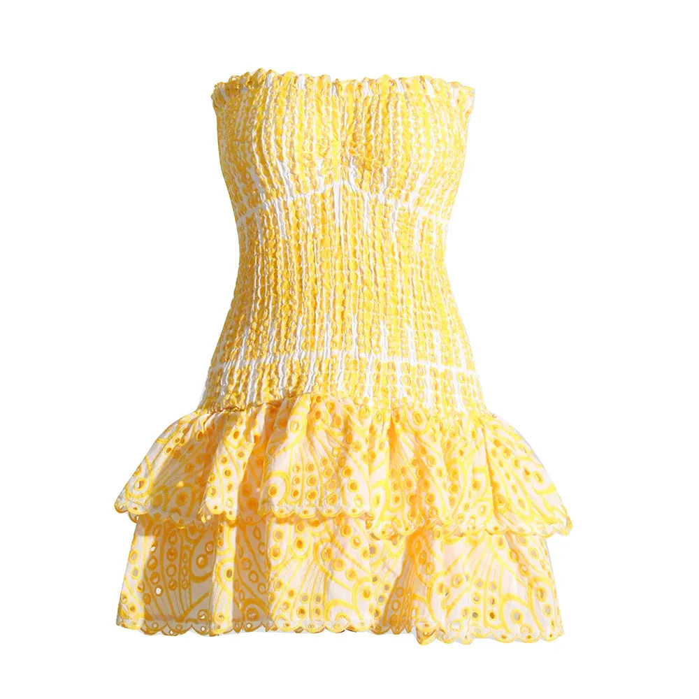 Dress For Women Strapless Sleeveless Off Mini Dresses Female Clothing