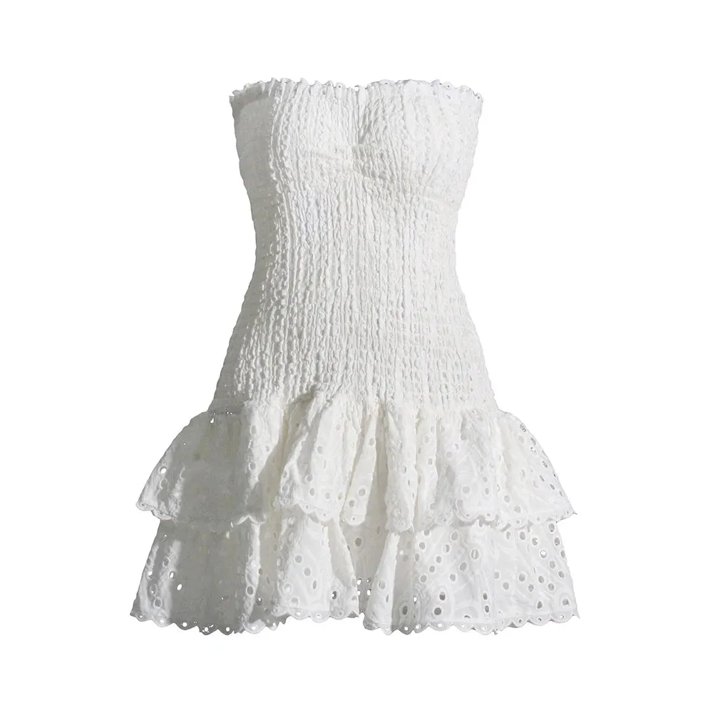 Dress For Women Strapless Sleeveless Off Mini Dresses Female Clothing