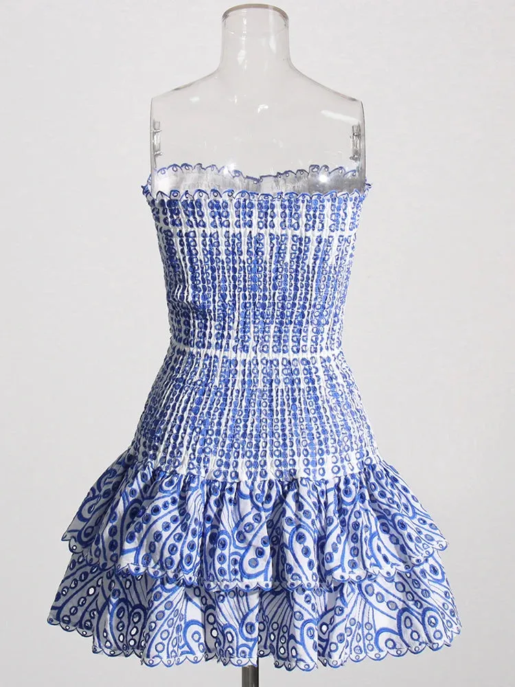 Dress For Women Strapless Sleeveless Off Mini Dresses Female Clothing