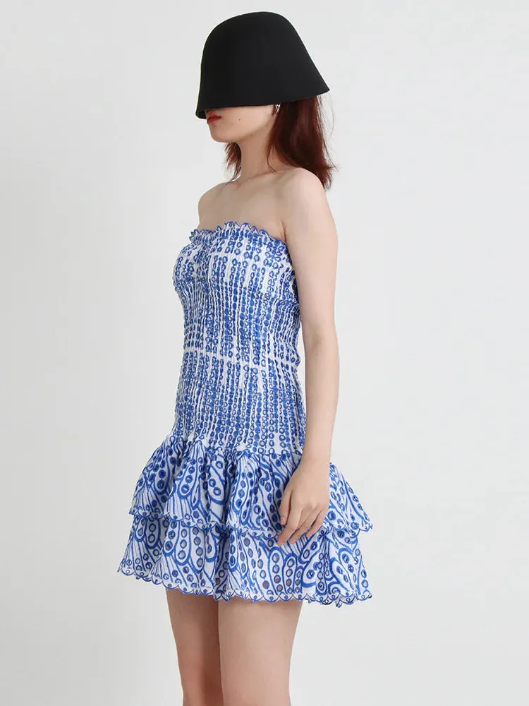 Dress For Women Strapless Sleeveless Off Mini Dresses Female Clothing