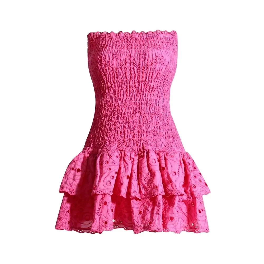 Dress For Women Strapless Sleeveless Off Mini Dresses Female Clothing