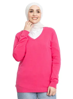 Flowery V-Neck Knit Pullover