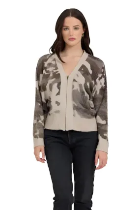 Forest Fog  Camo Zip Up Sweater