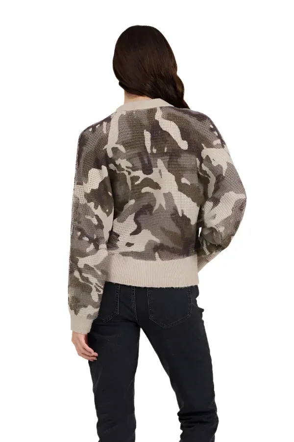 Forest Fog  Camo Zip Up Sweater