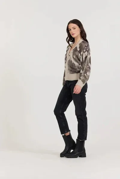 Forest Fog  Camo Zip Up Sweater