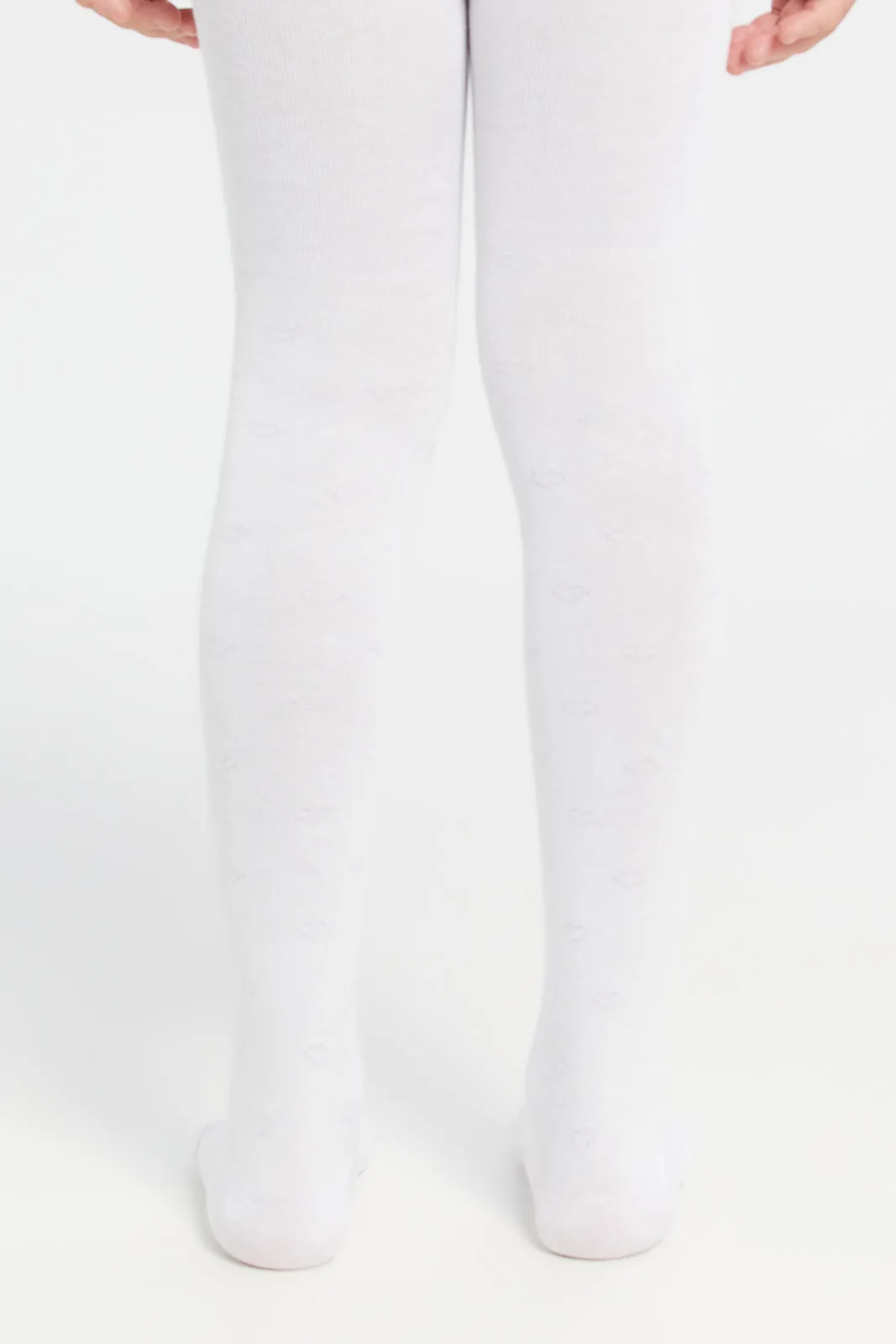 Girls White And Pink Tights Set (2 Piece)