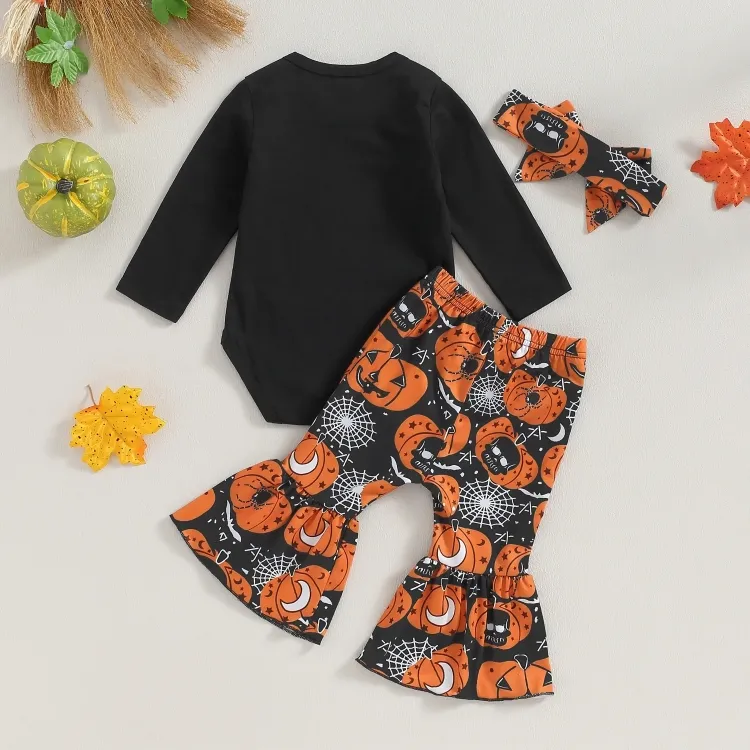 Halloween Letter Print Flare Baby Set