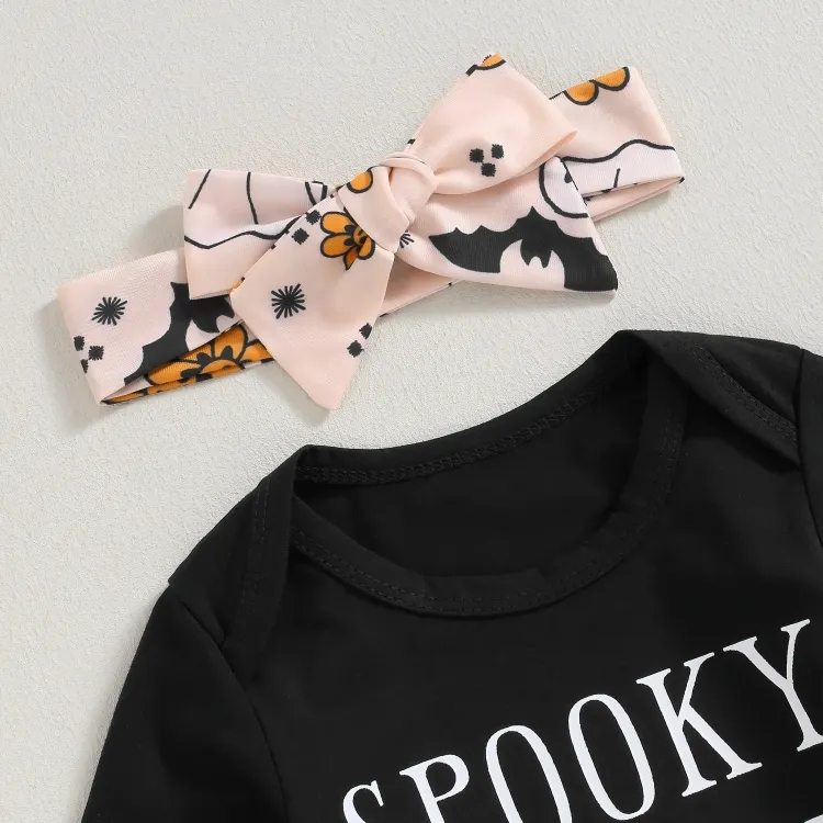 Halloween Letter Print Flare Baby Set