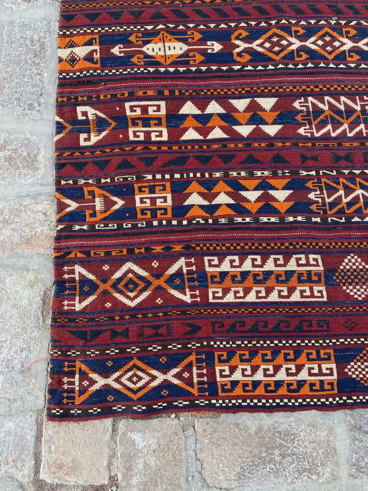 Handwoven Gajari Shawl Kilim - 5.10 x 9.10