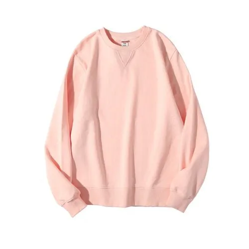 Inverted Triangle Round Neck Sweater - Loose Solid Cotton Vintage
