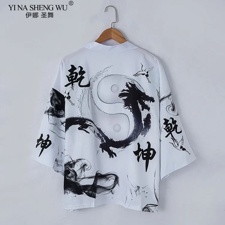 Japanese kimono cardigan men women haori yukata male samurai costume kimono jacket kimono shirt coat yukata haori Chinese robe