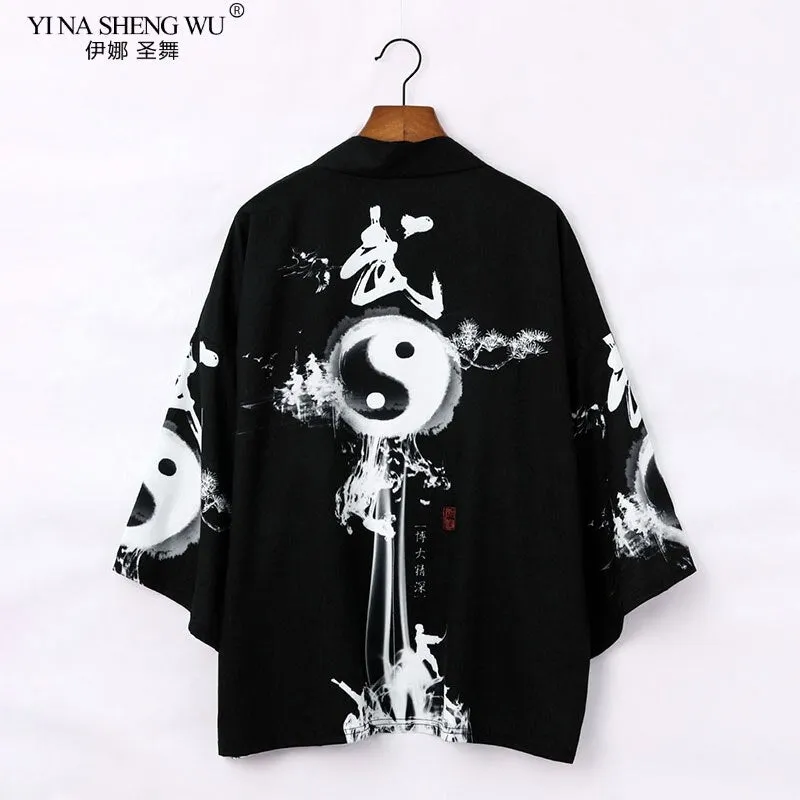 Japanese kimono cardigan men women haori yukata male samurai costume kimono jacket kimono shirt coat yukata haori Chinese robe