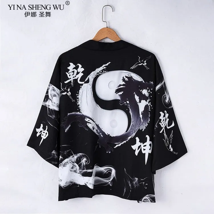 Japanese kimono cardigan men women haori yukata male samurai costume kimono jacket kimono shirt coat yukata haori Chinese robe