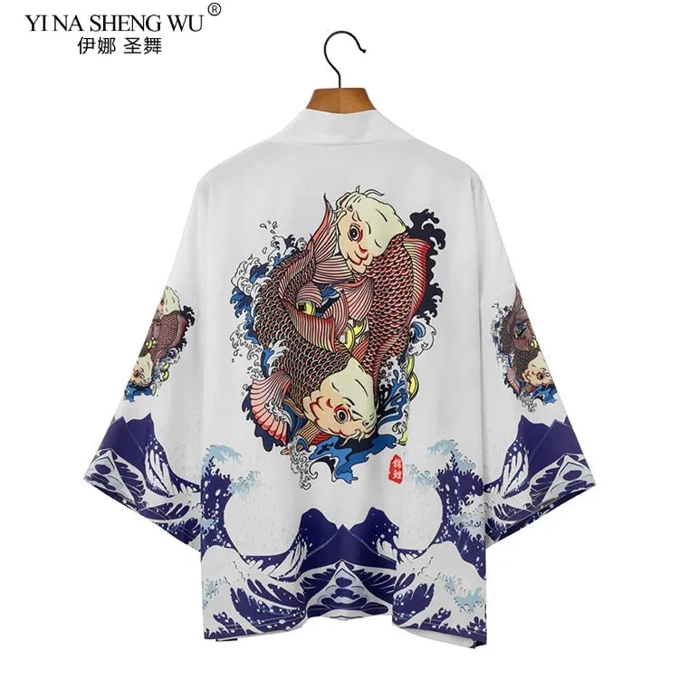 Japanese kimono cardigan men women haori yukata male samurai costume kimono jacket kimono shirt coat yukata haori Chinese robe