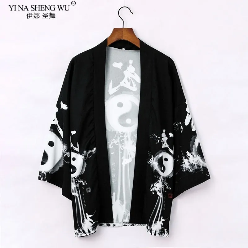 Japanese kimono cardigan men women haori yukata male samurai costume kimono jacket kimono shirt coat yukata haori Chinese robe