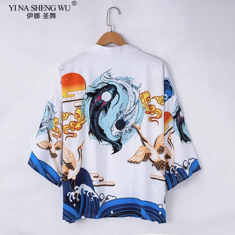 Japanese kimono cardigan men women haori yukata male samurai costume kimono jacket kimono shirt coat yukata haori Chinese robe