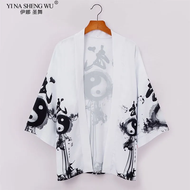 Japanese kimono cardigan men women haori yukata male samurai costume kimono jacket kimono shirt coat yukata haori Chinese robe