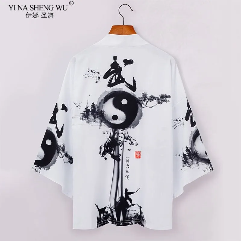 Japanese kimono cardigan men women haori yukata male samurai costume kimono jacket kimono shirt coat yukata haori Chinese robe