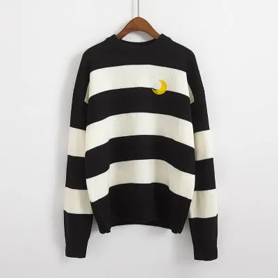 Kawaii Aesthetic Sailor Moon Sweater (Pink/Purple/Black)