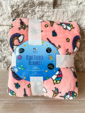 Kids Fleece Blanket in Unicorn