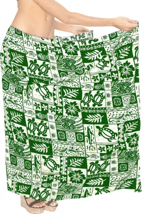 LA LEELA Women's Swimsuit Cover Up Sarong Pareo Beach Wrap One Size Green_J213