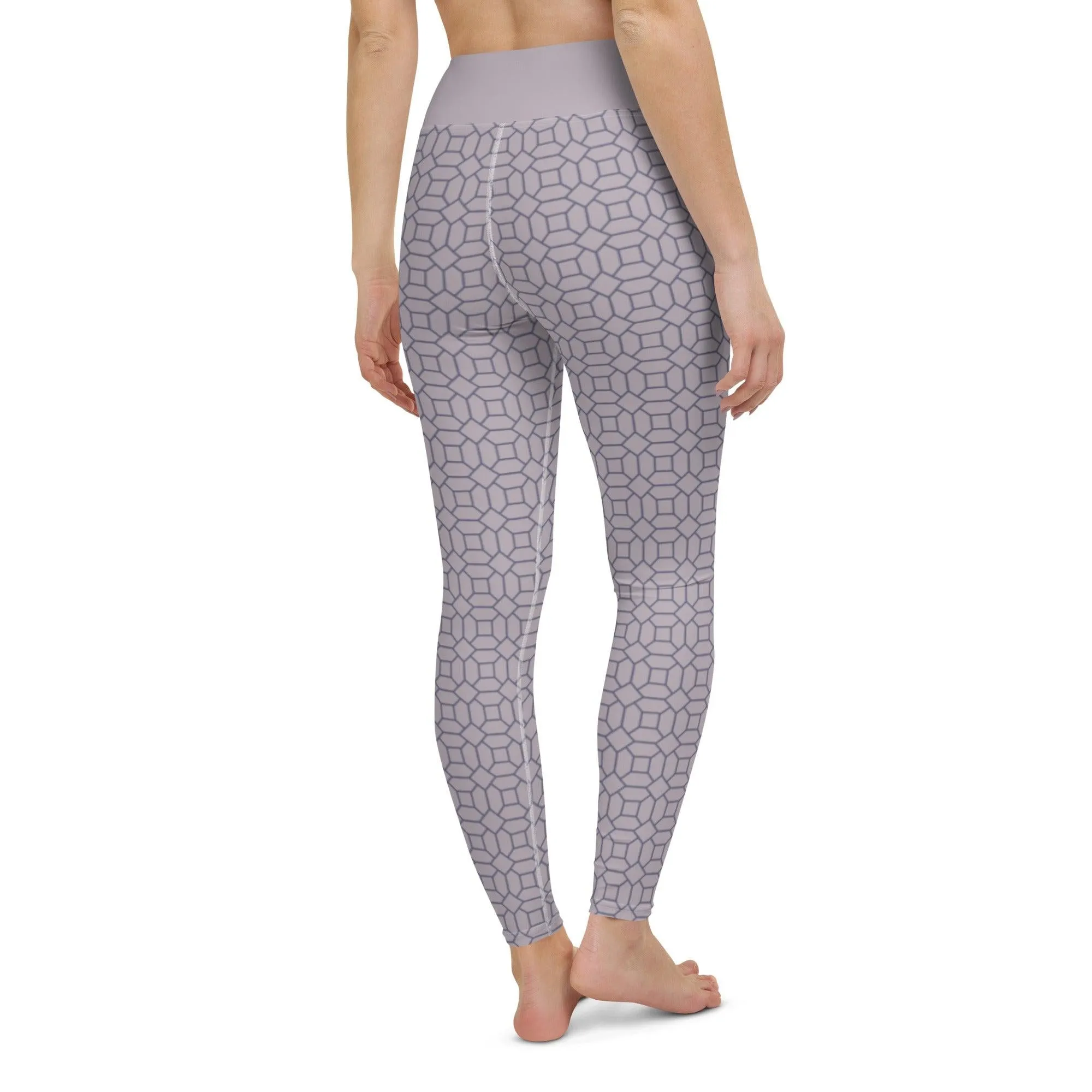 Lilac Pattern Women's High-Waisted Yoga Pants